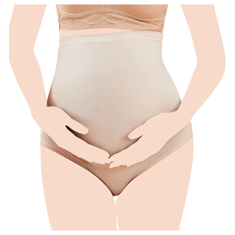 Sunveno - High Waist Pregnancy Support Cotton Panties (Skin) L