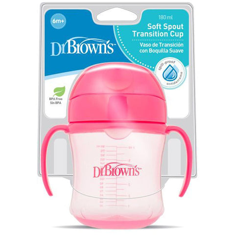 6 Oz/180 Ml Soft-Spout Transition Cup W/ Handles (Pink Deco, 6M+, 1-Pack)