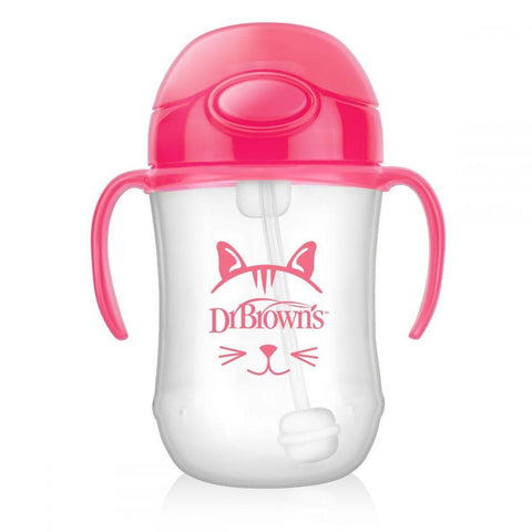 9 Oz/270 Ml Baby'S First Straw Cup W/ Handles (Pink Deco, 6M+, 1-Pack)