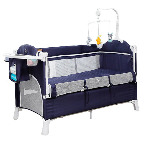 Teknum - 4 In 1 Baby Bedside Co-Sleeper Bassinet And Playpen Wt Rocker (Navy Blue)