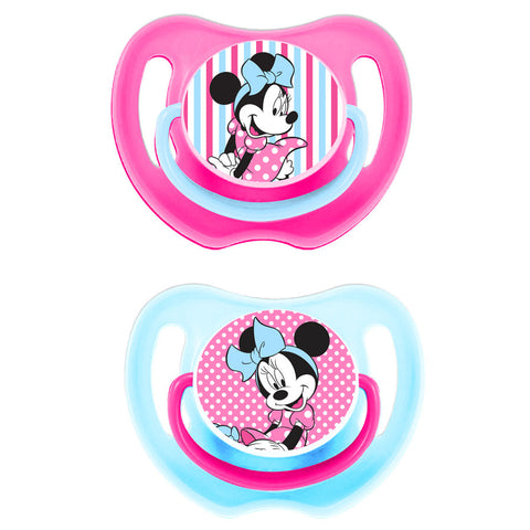 Disney -Pack Of 2 Baby Soother, Pacifier - Fun Style Minnie Mouse (Pink)