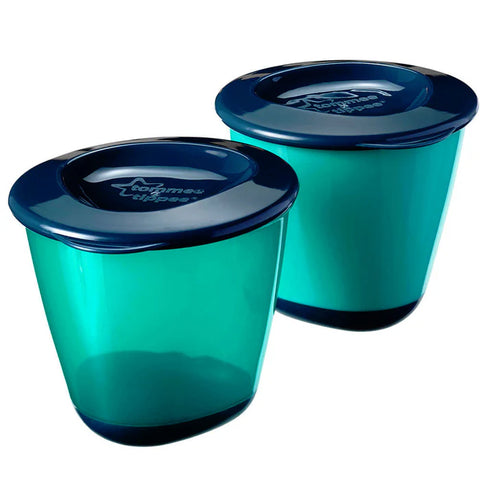 Tommee Tippe Pop Ups Weaning Pots X 2 (Blue)