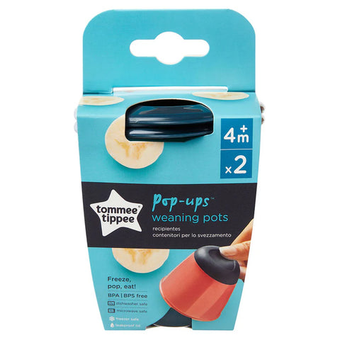 Tommee Tippe Pop Ups Weaning Pots X 2 (Blue)