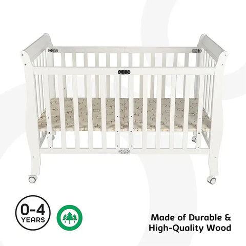 Moon Wooden Portable Crib (White)