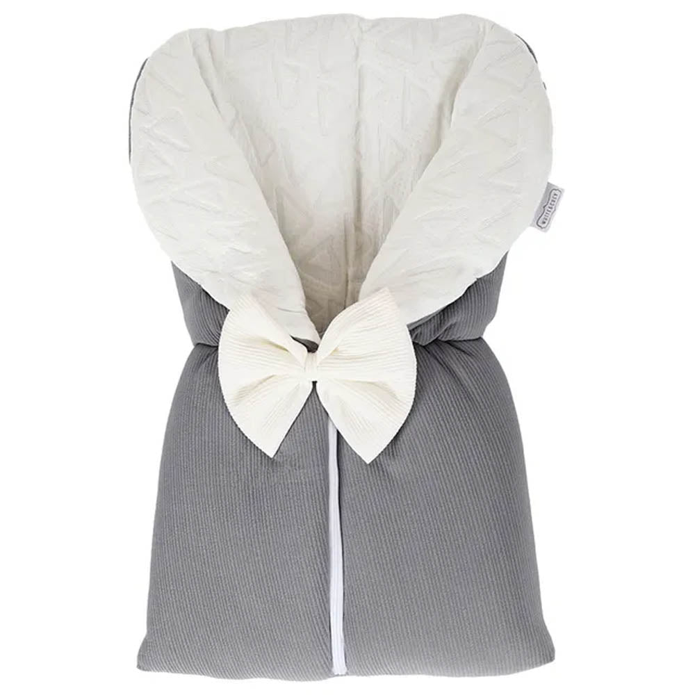 White & Grey Sleeping Bag - Grey W/Bow (White) | Baby Sleeping Bags & Nests White & Grey Sleeping Bag - Grey W/Bow (White) | Baby Sleeping Bags & Nests