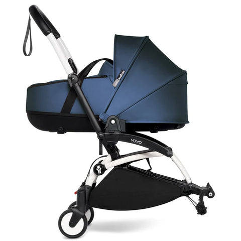 Babyzen Yoyo Connect Stroller - White Frame With Bassinet (Navy Blue)