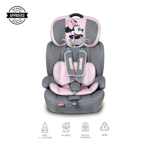 Disney Minnie Mouse Baby/Kids 3-In-1 Car Seat + Booster Seat (Group 1/2/3)