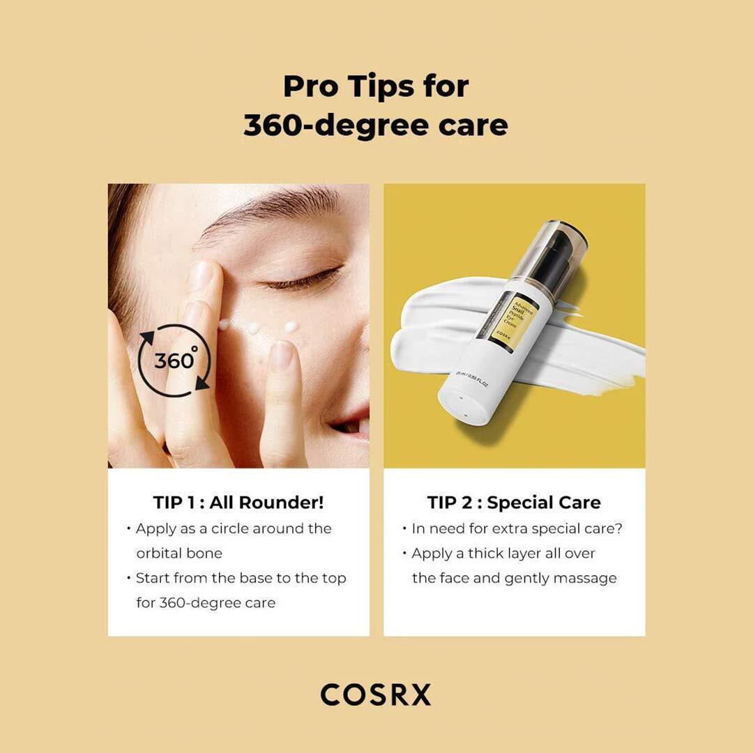 Cosrx كريم العيون المتقدم بببتيد الحلزون 25 مل | العناية بالعينين Cosrx كريم العيون المتقدم بببتيد الحلزون 25 مل | العناية بالعينين