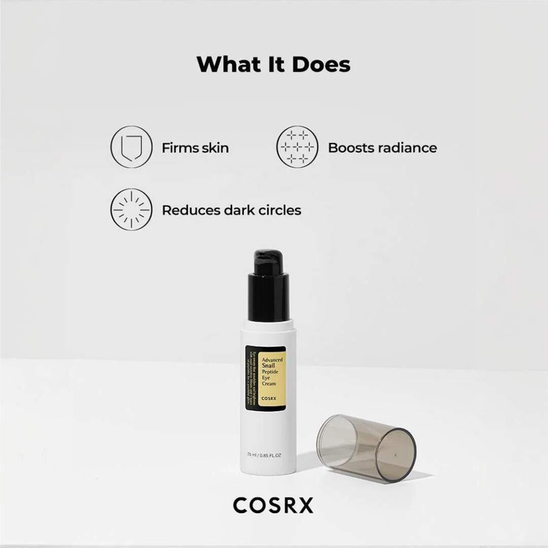 Cosrx كريم العيون المتقدم بببتيد الحلزون 25 مل | العناية بالعينين Cosrx كريم العيون المتقدم بببتيد الحلزون 25 مل | العناية بالعينين