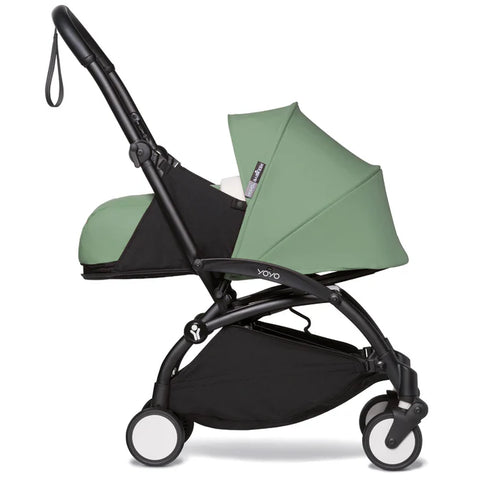 Babyzen Yoyo 0+ Stroller - Black Frame With Newborn Pack 0+ (Peppermint)