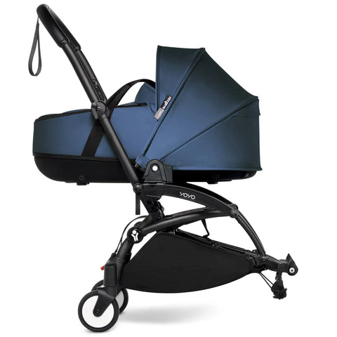 Babyzen Yoyo Connect Stroller - Black Frame With Bassinet (Navy Blue)