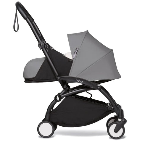 Babyzen Yoyo 0+ Stroller - Black Frame With Newborn Pack 0+ (Grey)