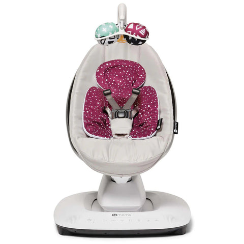 4Moms - MamaRoo 5 Multi-Motion Baby Swing (Grey) + Newborn Insert (Maroon/Plush)