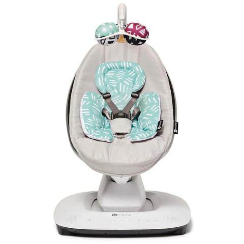 4Moms - MamaRoo 5 Multi-Motion Baby Swing (Grey) + Newborn Insert (Mint/Mesh)