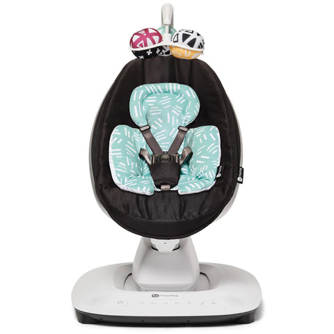 4Moms - MamaRoo 5 Multi-Motion Baby Swing (Black) + Newborn Insert (Mint/Mesh)