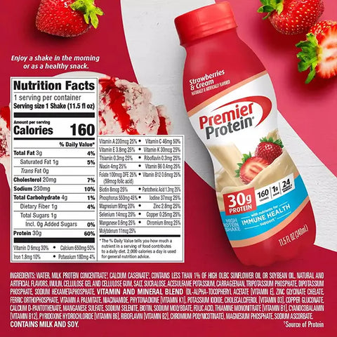 Premier Protein Strawberries & Cream 340ml