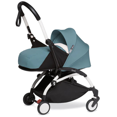 Babyzen Yoyo 0+ Stroller - White Frame With Newborn Pack 0+ (Aqua)