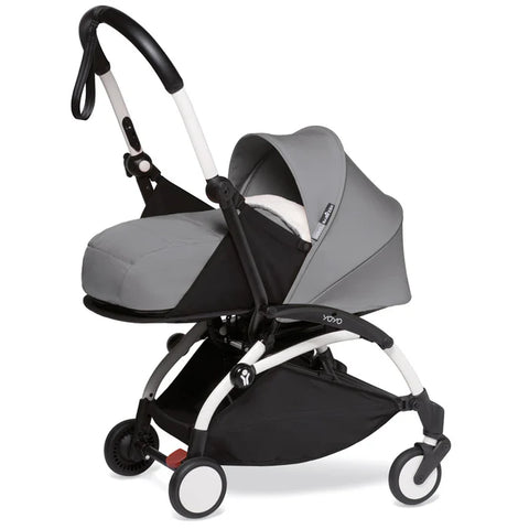 Babyzen Yoyo 0+ Stroller - White Frame With Newborn Pack 0+ (Grey)